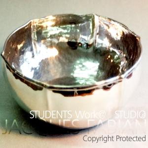 Stirling Silver Hand Forged with rolled rim bowl